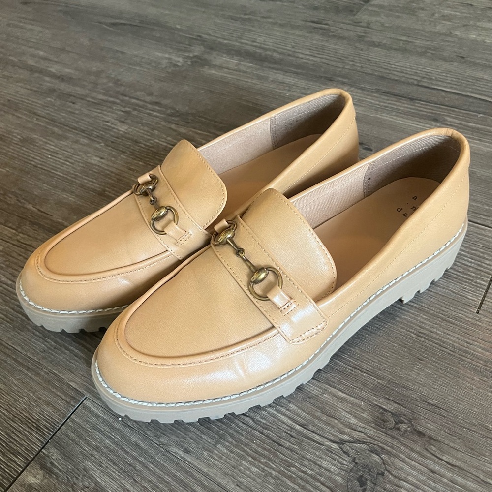 A New Day Tan Loafers with Brass Detail